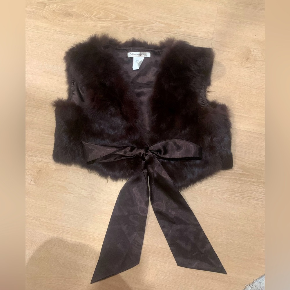 Perfect condition Runway 101 brand 100% rabbit fur vest.